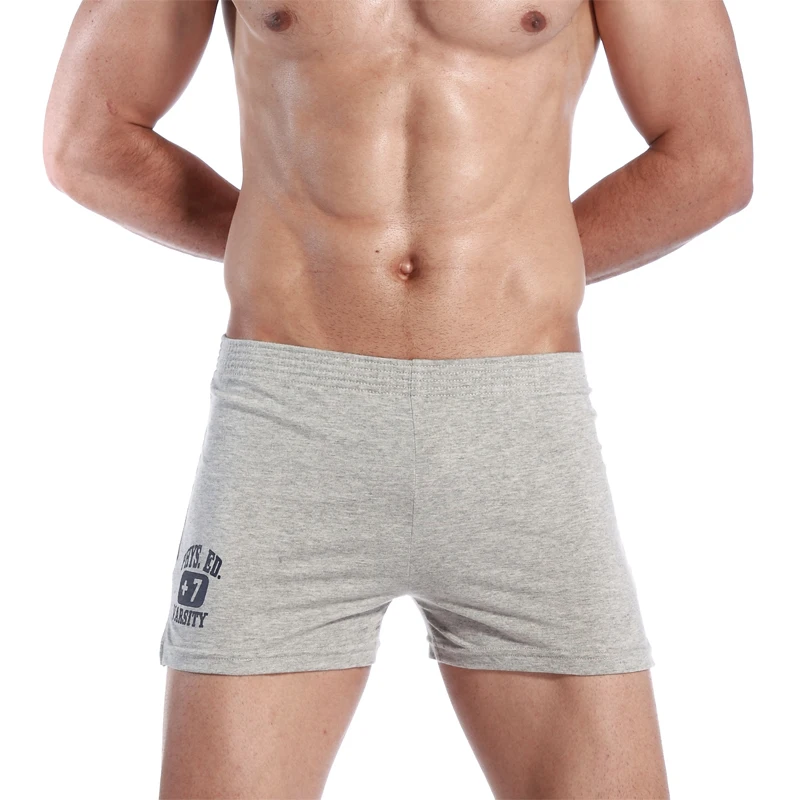 

Seobean New Mens Cotton short sport homme Shorts solid male stretch Trunks Plus Size Men bóxer hombre Spandex Sleep unterhosen