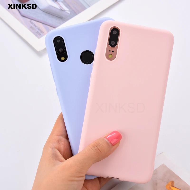 

Case For Huawei P20 P10 P9 P8 Mate 10 9 lite Pro P Smart Plus Nova 3i 3 Cases Candy Color Silicone Phone Back Matte Cover T20