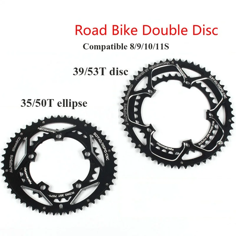Bicylcle шоссейный велосипед Crank Chainwheel 110BCD 50/35T Овальный 130BCD 39/53T диск 5 коготь двойная