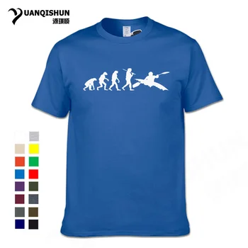 

Evolution Of Human Kayaking T-shirt New Fashion Top Quality 16 Colors T Shirt Casual Men Clothing Evolution Kayak Design T-shirt