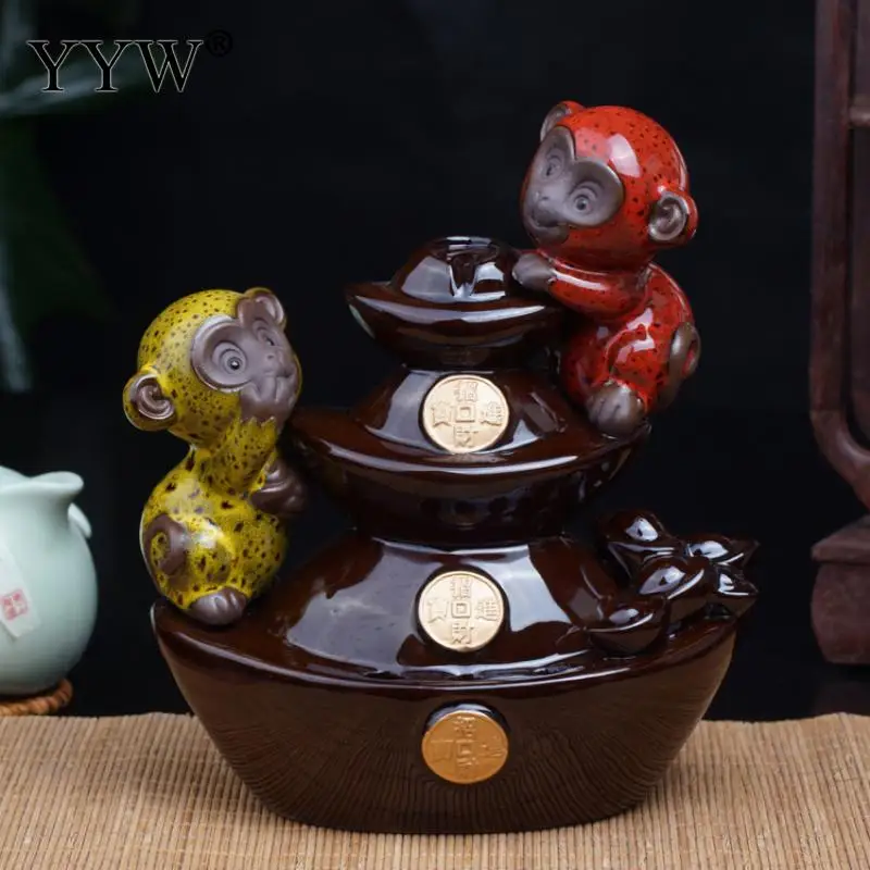 

Ceramic Monkey Incense Holder Backflow Incense Cones Burner Censer Aroma Oud Incenso Burner Crafts Home Decor Send 10pcs Cones