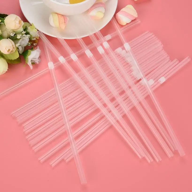 

100Pcs 260mm/240mm/210mm Clear Long Flexible Drinking Straws Wedding Party 2017 o25