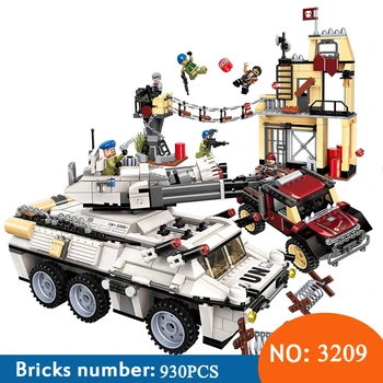

Enlighten 3209 935pcs Military War City Thunder Mission Cannon Tank Armored Car Building Blocks Toys For Children