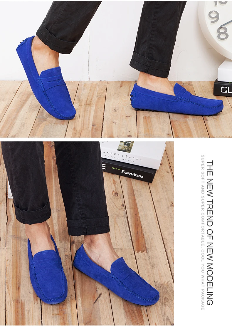 Mens Leather Casual Shoes Men Fashion Loafers Mens Leather Driving Shoes Suede Leather Men Loafers Moccasins Dress Shoe Penny Loafer (19)