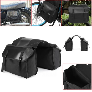 

Black Saddle Bags Expandable Throw Saddle Bag Motorcycle Travel Luggage 1pc