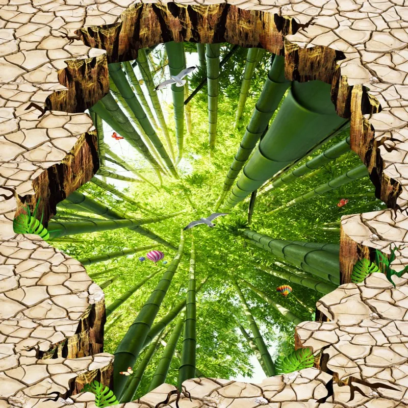 Free Shipping Cliff Bamboo Flying Bird 3D bathroom walkway flooring self-adhesive home decoration flooring wallpaper mural Free Shipping Cliff Bamboo Flying Bird 3D bathroom walkway flooring self-adhesive home decoration flooring wallpaper mural