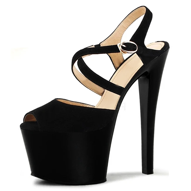 Paquetes Negro 17 Cruz Super De Alto La Combinados Tacón Encantadora Con Princesa Sandalias Cm OaqrOwf