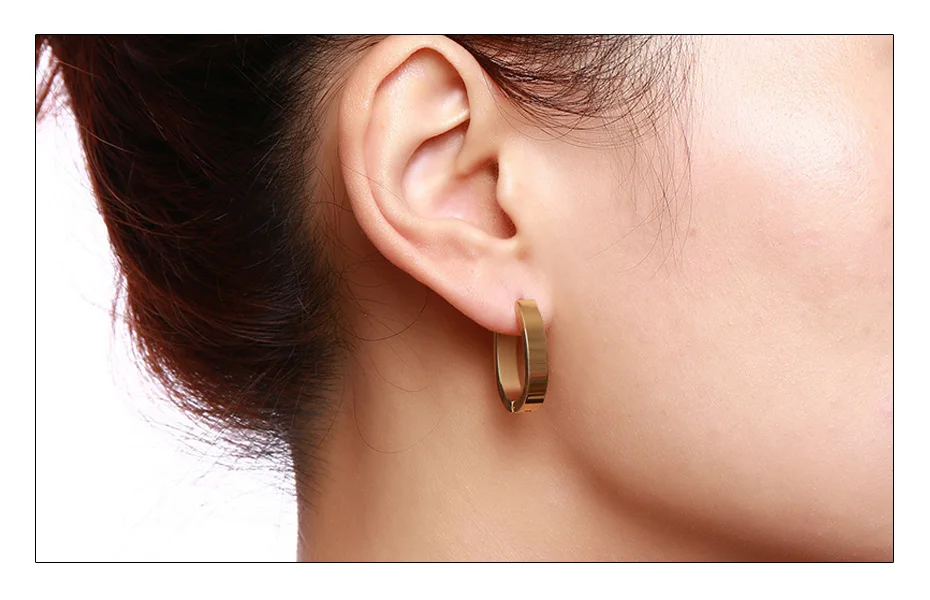 Meaeguet Stainless Steel Round Circles Small Loop Huggies Hoop Earrings For Women Jewelry Kids Children Girls Aros (4)