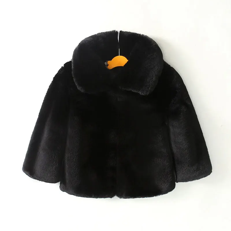Зимнее Детское пальто с искусственным кроличьим мехом пальто с мехом для маленьких девочек и мальчиков FPC-56