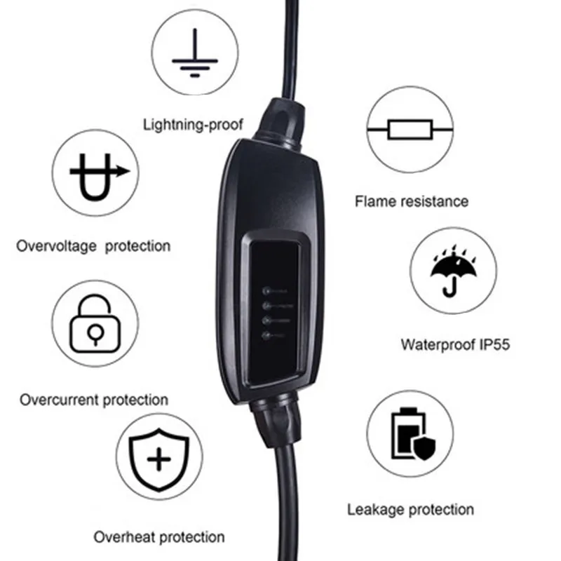 10 м 16A EVSE EV зарядное устройство тип 2 IEC62196 автомобильное с европейской вилкой