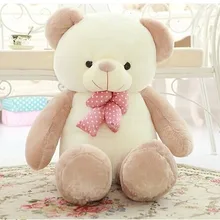 Прекрасный плюшевый мишка игрушка кукла светло-коричневый Мишка с бантом подарок на день рождения около 80 см