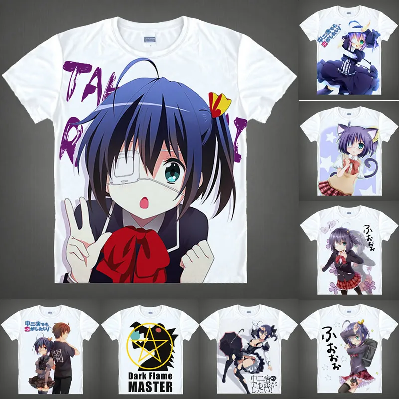 Аниме рубашка Coolprint Love Chunibyo и другие делательные футболки с коротким рукавом Togashi