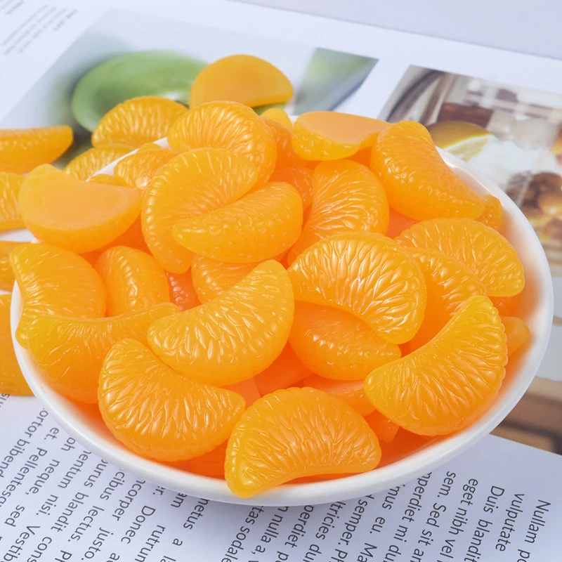10 pièces bricolage Transparent moelleux lizun boue accessoires Slime boules Mini A mandarine orange pièce Fruits pour Floam remplissage pour fournitures