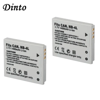 

DINTO 2pcs 1400mAh NB-4L NB4L NB 4L Rechargeable Digital Camera Li-ion Battery Pack for Canon IXUS 30 40 50 55 60 65 70 75