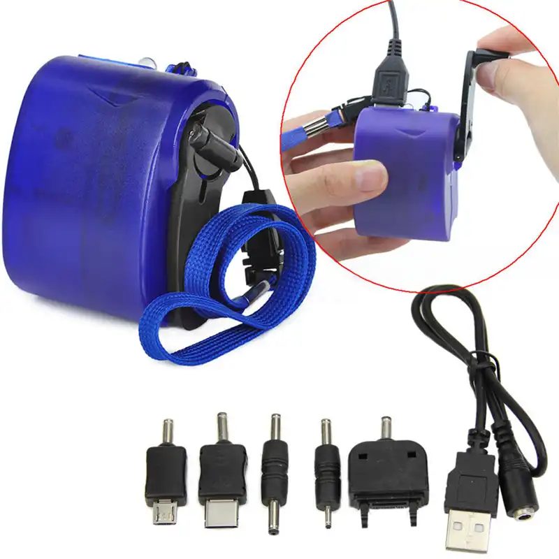 DC 6V 300mA USB korba ręczna ręczna Dynamo telefon komórkowy PRZENOŚNA RECZNA ŁADOWARKA USB do TELEFONU + KABEL