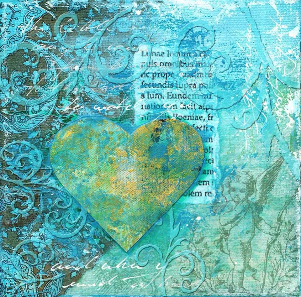 Arte De La Pared Corazon Azul I Cita Impresiones 16x16 Pulgadas