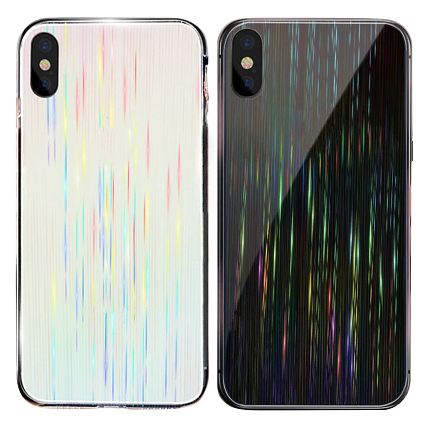Роскошный стеклянный чехол для iPhone XS MAX XR ультра тонкий прозрачный с мягким