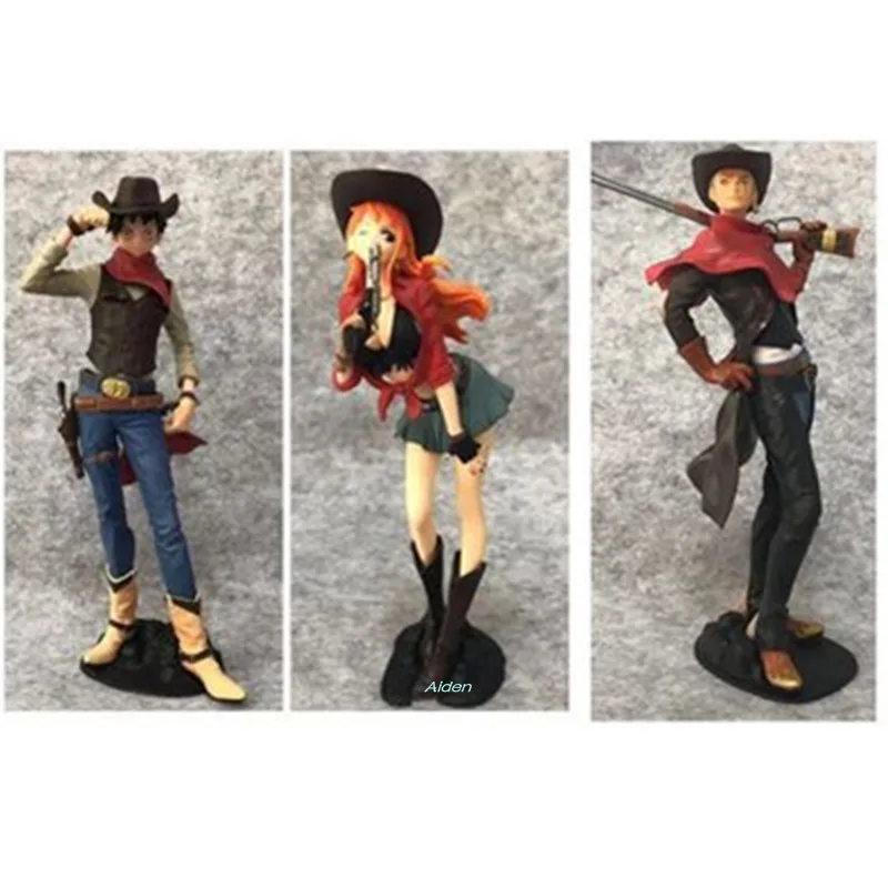 9 "ONE PIECE соломенная шляпа Пираты ковбой Roronoa Зоро Обезьяна D. Луффи, нами ПВХ фигурку Toy BOX 22 см B54