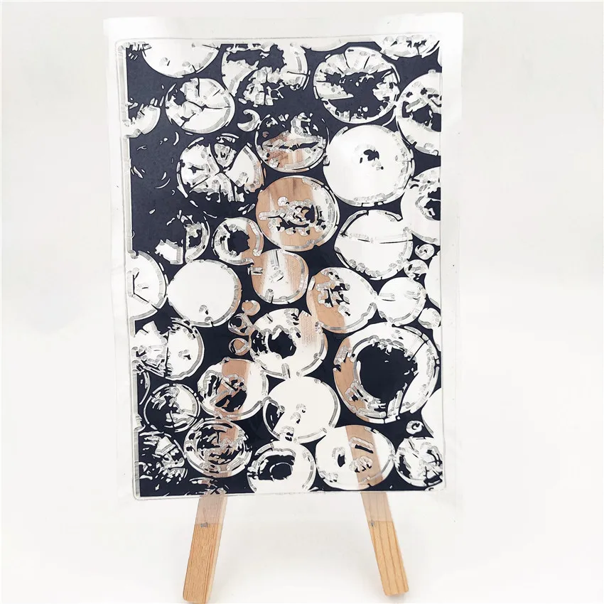 

Wooden Pile Shape Stamps Rubber Clear Stamp Transparent Silicone Seal for DIY Scrapbooking Photo Album Decorative Template Craft