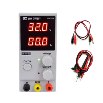 

LW-3010D 30V 10A 5A LED Mini Adjustable Digital Laboratory DC Switching Power Supply 110V 220V US/EU/AU Plug + Multimeter Probe