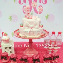 1" железная подставка для пирога сорт хлебобулочных изделий для свадьбы или «нулевого дня рождения» Украшения для праздника, розовый синий черный и белый, DHL