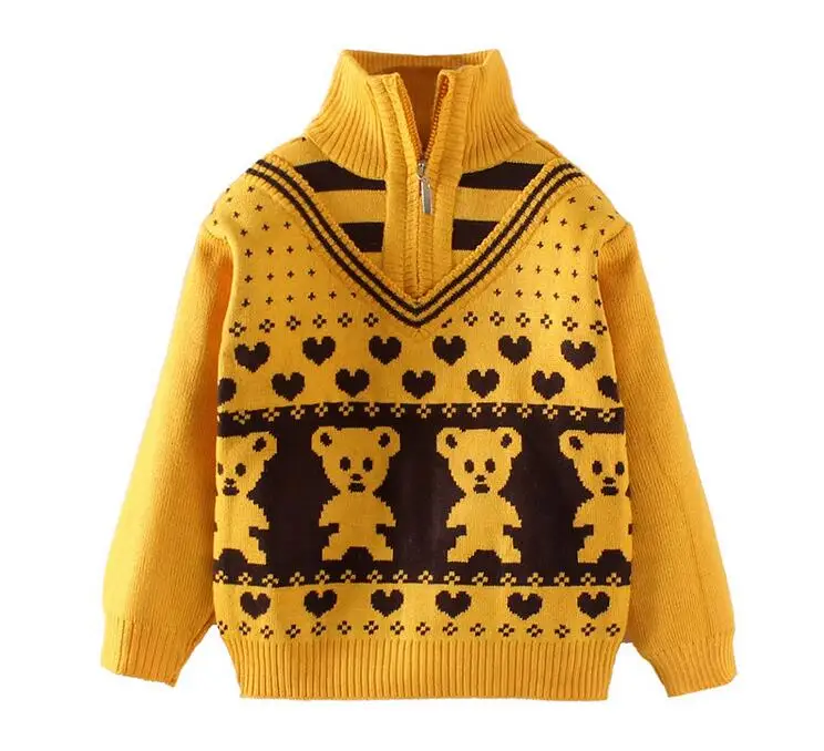 Spring models of child Cubs high collar sweater boy children love dot long-sleeved cartoon | Тематическая одежда и