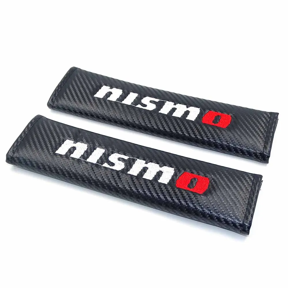 Carbon Fiber Seat Belt Shoulder Pad Cover For Nissan Nismo Tiida Teana
