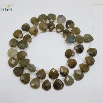 

LiiJi Unique Labradorite Tear shape Faceted bead about 9x10mm DIY Jewelry Making
