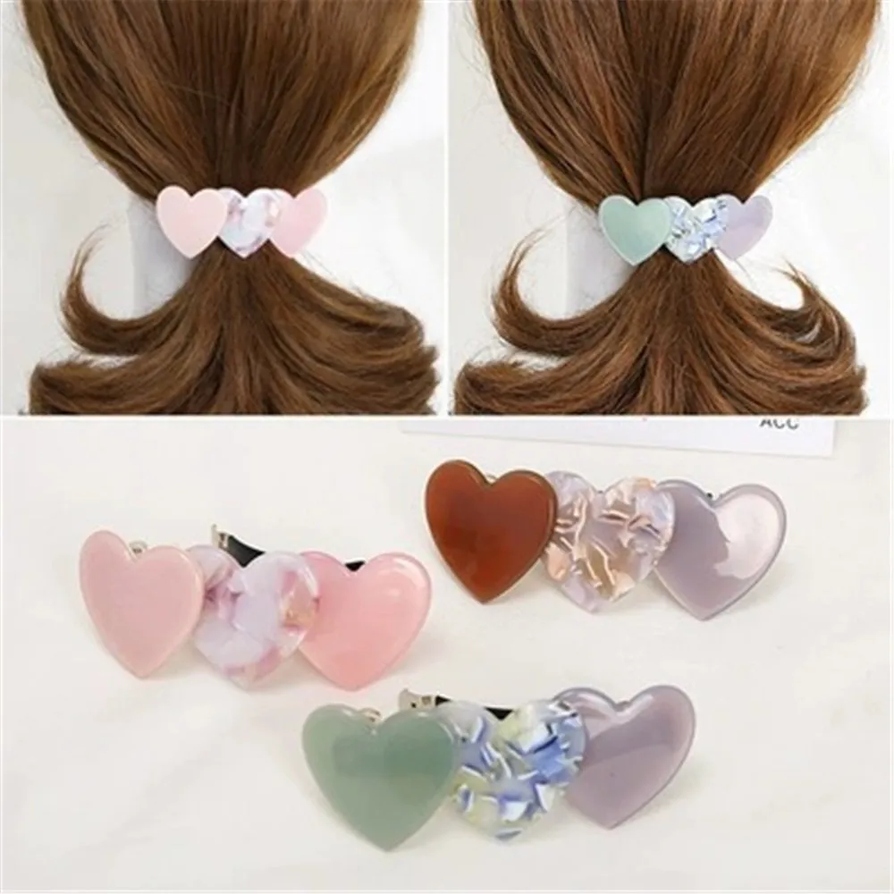 

1pcs Cute Acetic Acid Love Heart Round Hairpins Metal Macaron Color Hair Clips Hair Accessories Hair Styling Tools Headwear