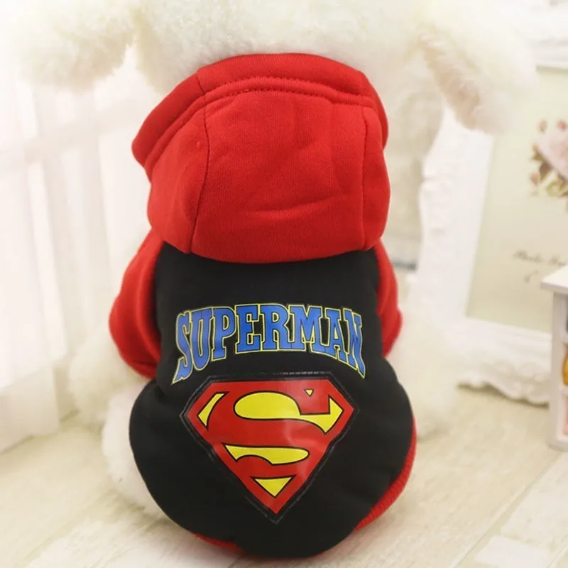 Супермен панель в форме французского бульдога мал одежда с принтом в виде собак зимние Чихуахуа пальто Мопс худи для щенков, собак домашних животных для маленьких мальчиков, раздел-одежда для детей; кошек питомцев, Костюмы - Цвет: Superman black
