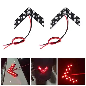 

2Pcs Red 14SMD LED Car Rear View Side Mirror Arrow Panel Turn Signal Lights LED Guide Light Arrows Panel Light Car Styling New
