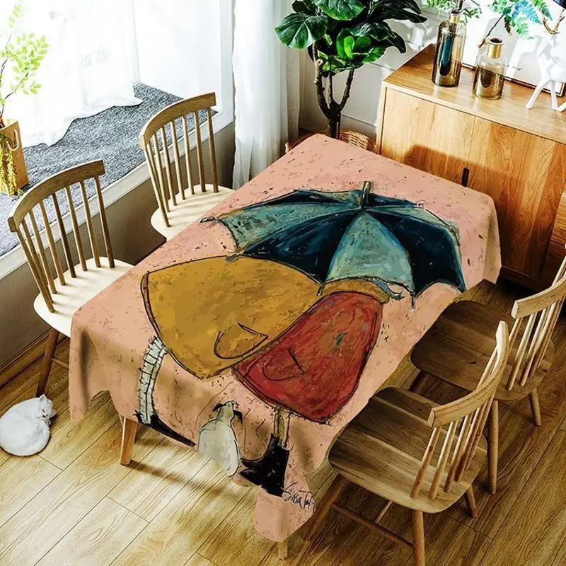 Character Tablecloth Waterproof Oilcloth Decorative Table Cover Rectangular Washable Tapete Table Cover Protector