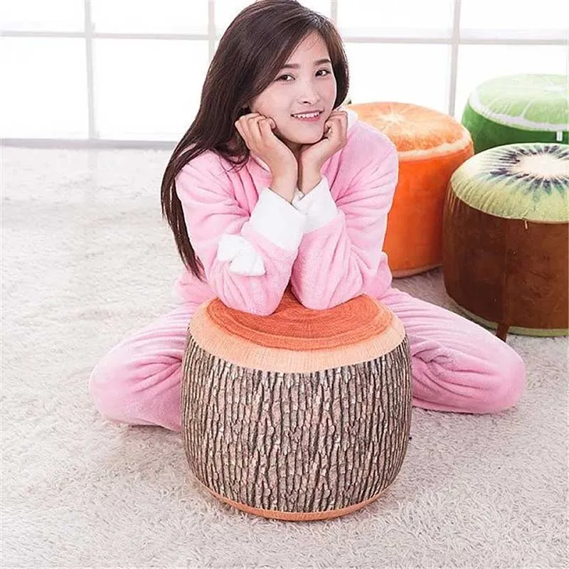 

Inflatable Stool Thickening Cotton Cover Cartoon Plush 3D Fruit Pouf Chair Lovely Inflatables Stools Birthday Present