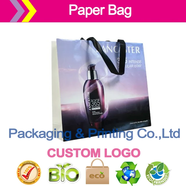 Us 2 23 Round Poly Propylene Handle Custom Printed Euro Tote Paper Bag Matt Lamination Ribbon V In Jewelry Packaging Display From