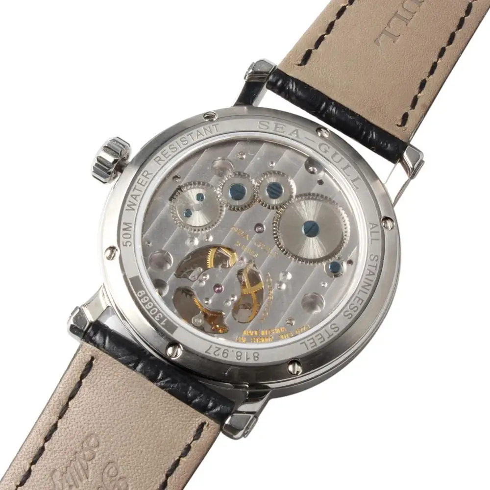 Seagull Tourbillon механические мужские часы 818.927Day Night индикатор запаса мощности ручной