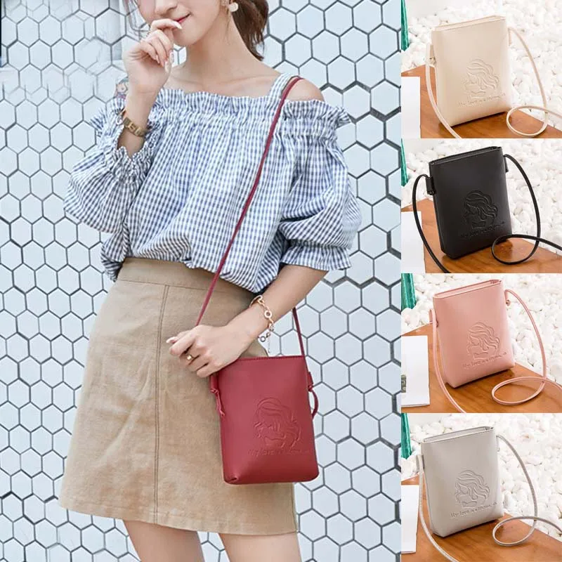 

2018 New Arrival Bag Women Casual Sweet Shoulder Bag Female Ladies' PU Leather Handbag Zipper Head Print Crossbody Bags Bolsas