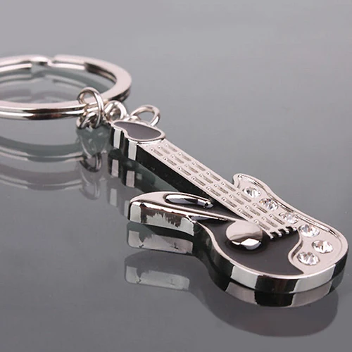 

Fashion Keychain Mini Guitar Key Ring Keyring Chain Crystal Cute Gadgets A8I6