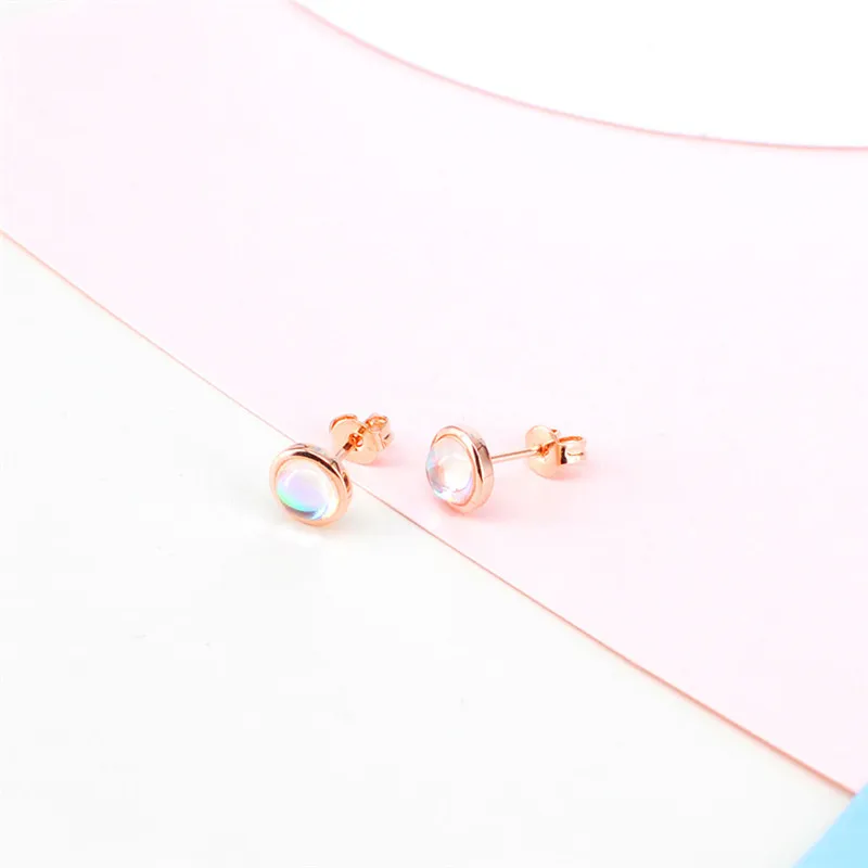ROXI Новые Модные трендовые серьги из лунного камня Brincos Oorbellen простые гвоздики