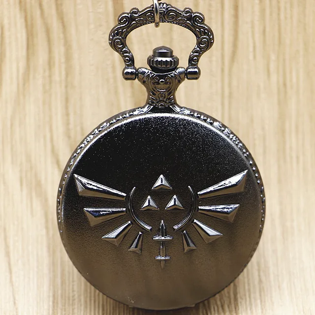 Bronze/Black The Legend of Zelda Game Quartz Pocket Watch Analog Pendant Necklac Bronze/Black The Legend of Zelda Game Quartz Pocket Watch Analog Pendant Necklac