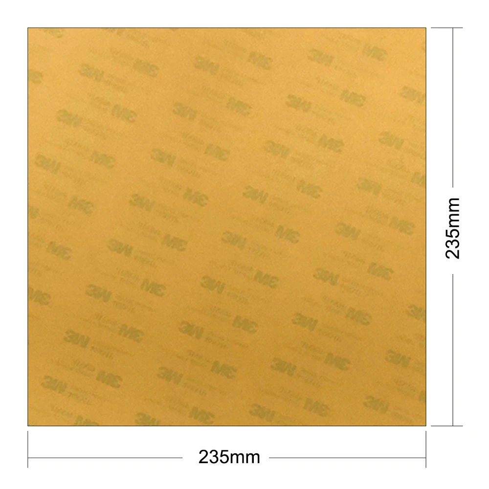 

ENERGETIC 3D Printer Parts Heat Bed 1mm PEI Sheet 235x235mm Printed Surface Build Sheet with 3M tape for Ender-3/3s Tevo Flash