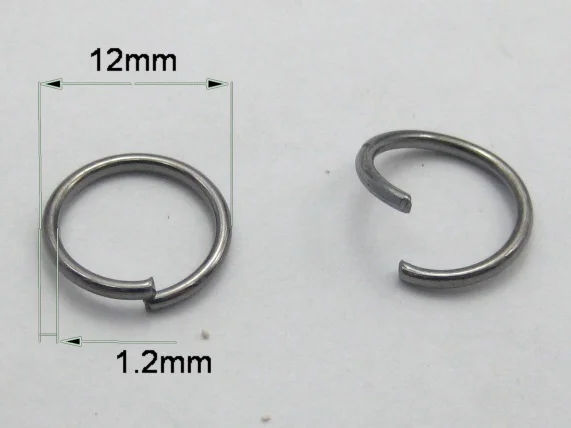 

200Pcs Gunmetal Plated Open Jump Ring 12X1.2mm Circle Connector Bead