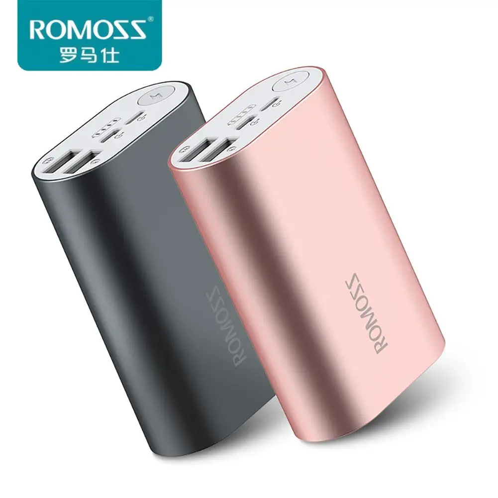 

ROMOSS Mobile Power Bank 10000mAh ACE10 External Battery Aluminum Mobile Power Bank For iPhone X Huawei P10 For Xiaomi 5 6 8 Max