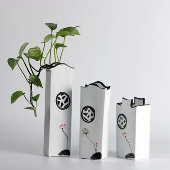 

Chinese Porcelain Vase Hydraulic Flower Ceramic Vase Dired Flower Arrangement Vase Creative Home Decoration Table Vase