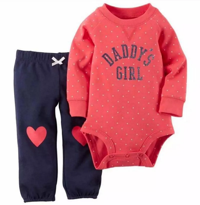 2 pieces set newborn kids clothes New Spring &  autumn 2018 Bebes Boys and Girls Bodysuit Pant Rompers Baby Clothing set