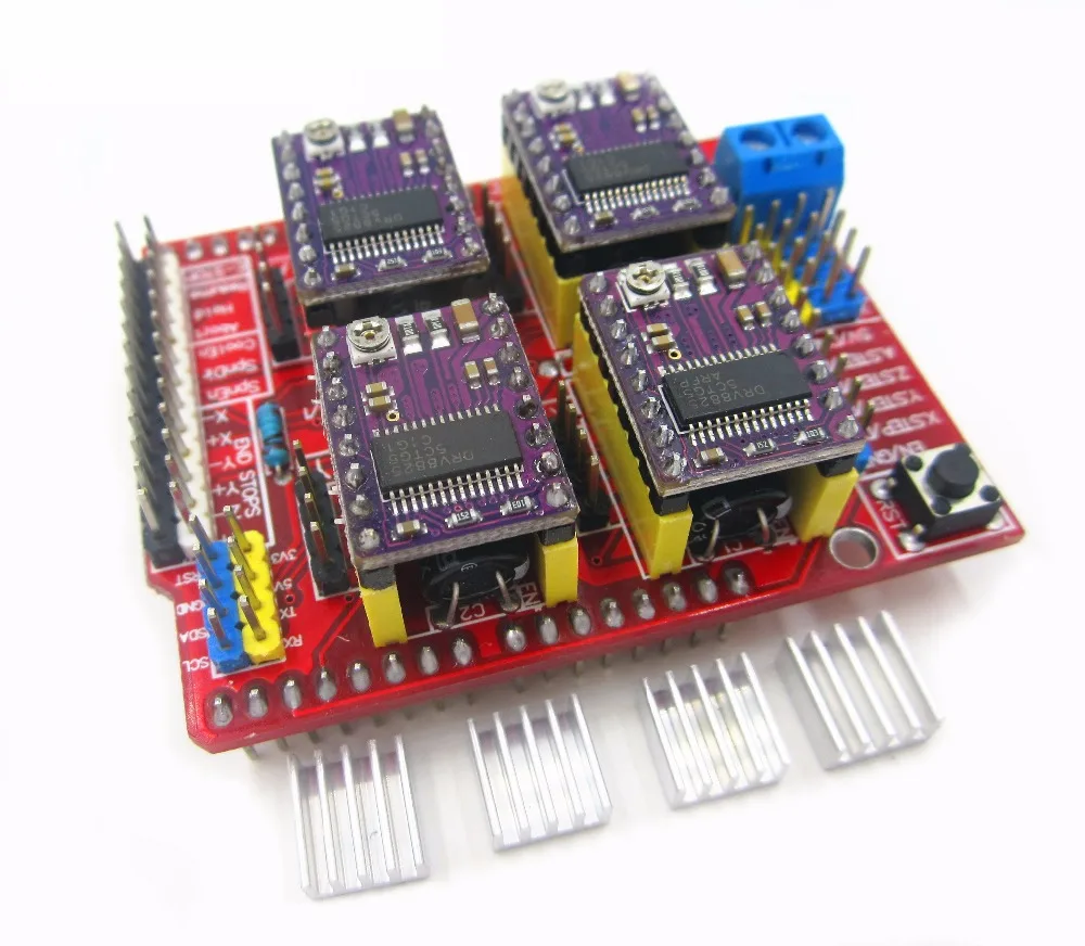 Новинка! cnc щит v3 гравировальный станок/3d принтер/+ 4 шт. DRV8825 драйвер плата расширения
