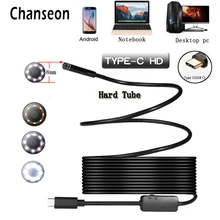 Chanseon 8/5. 5 мм USB эндоскоп камера TYPE-C HD эндоскоп инспекционная жесткая трубка камера ПК Android для телефонов huawei бороскоп