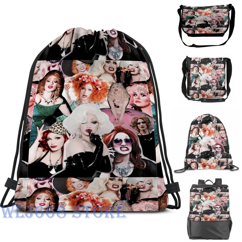 

Funny graphic print shoulder Bags women Jinkx Monsoon Collage Single shoulder backpack travel for men Gym Bag