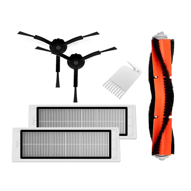 

New 1pcs main brush+2pcs hepa filter+2pcs Black side brush+1pcs clean tool for Xiaomi mijia roborock s50 s51 s55 e35 roborock 2