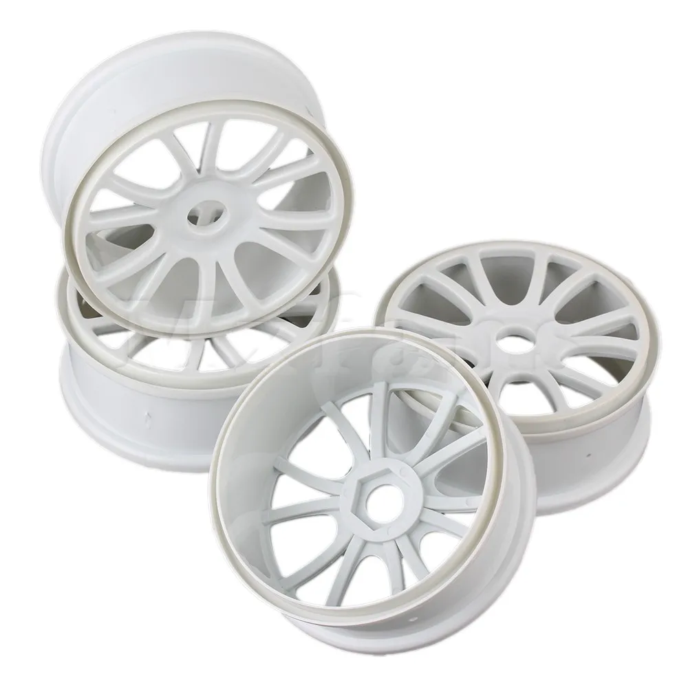 

Mxfans 4PCS Plastic Wheel Rim with 12-Spoke for RC 1:8 Off Road Car White Color