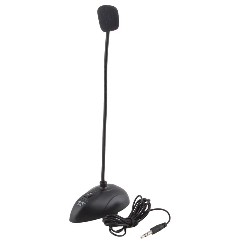 New 3.5mm Jack Plug Mini PC Microphone Studio Speech Mic Stand Holder